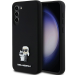 Samsung Galaxy S23 Plus Karl Lagerfeld silikoninis dėklas Karl&Choupette Metal Pin (KLHCS23MSMHKCNPK) juodos spalvos