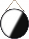 Home Styling Collection Juodas sieninis veidrodis apvalus 41 cm
