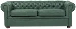 Beliani Trivietė sofa CHESTERFIELD i&scaron; ekologi&scaron;kos odos, žalia