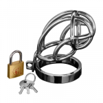 Xr Brands Captus Stainless Steel Compact Chastity System with Locking Ring