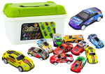 Lean Toys 50 automobilių modelių rinkinys lagamine