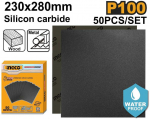 Ingco abrasive paper P100 230 x 280mm, 50 pcs