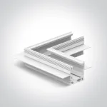 Užglaistomo magnetinių sistemų bėgelio MINI kampinis sujungimas, baltas, 42012AATR/W