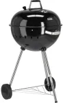 Apvalus anglies grilis, lauko gaminimui, didelis kepimo pavir&scaron;ius, ne&scaron;iojamas sodo grilis, juodas BBQ