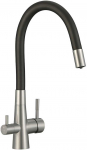 Virtuvinis mai&scaron;ytuvas Laveo Riveco su pajungimu vandens filtrui, Brushed steel/Juodas
