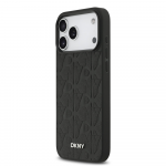 DKNY PU Leather Grid Pattern Magsafe dėklas skirtas Apple iPhone 17 Pro Max juodos spalvos