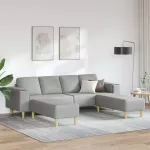 Svetainės sofa 3 vnt. Debesų pilka Poliesteris