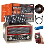 Ne&scaron;iojama retro FM radijo antena su saulės energija varoma &bdquo;Bluetooth&ldquo; ir baterijomis, USB-C antena virtuvei