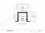 3m LED juostos profilis SMART-IN10, anoduotas