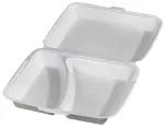 Usorteret Baltas 2 skyrių indas su dangteliu 240x215x70mm 300 vnt./pak