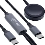 USB kabelis InLine &reg; 2-in-1 įkrovimo kabelis Apple Watch + USB-C, 100 W, USB 2.0, 1,2 m