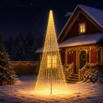 LED Kalėdų medis 485 cm 1632 LED &Scaron;ilta balta Geležis Juoda