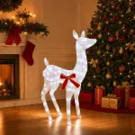 3D Kalėdų elnias LOVIISA 110 LED &Scaron;alta balta 70 x 26 x 100 cm