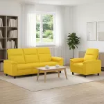 Sofa Sofos komplektas 2 vnt. &Scaron;viesi geltona Audinys