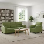 Sofa Sofos komplektas 2 vnt. &Scaron;viesiai žalia Aksomas