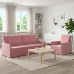 Sofa Sofos komplektas 2 vnt. Rožinė Aksomas