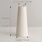 Juzai kreminės baltos spalvos keraminė vaza stalo dekoravimui, modernios gėlių vazos namų svetainei, sodybai, valgomojo stalui, biuro dekorui - 25 cm