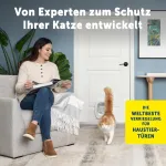 Petsafe didelės katės durelės - vidaus ir i&scaron;orės durelių atvartas katėms ir mažiems &scaron;unims - stūmimo ir sukimo 4 krypčių užraktas saugumui - &scaron;velniai užsidarantis atvartas saugumui