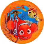 Disney 8 popierinės lėk&scaron;tės Nemo 20 cm vakarėliams ir gimtadieniams