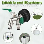 Ctdmj ibc i&scaron;leidimo čiaupas, 1000l vandens bako čiaupas, ibc bako i&scaron;leidimo čiaupas 1/2 colio su snapelio prailginimu s60 x 6 stambus sriegis, ibc konteinerio jungties adapteris vandens bakui (žalias)
