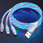 3-in-1 Led Įkrovimo Kabelis su Srauto &Scaron;viesa, Greitas Įkrovimas