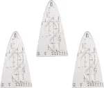 Parabolės braižymo trafaretas, 3 trafaretų rinkinys, vienetinė parabolė, geometrijos trafaretas, 366 Acr parabolinis trafaretas, kreivės liniuotė, mokymo priemonė, tikslūs matavimai matematikai ir technologijoms