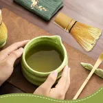 Xpex matcha &scaron;luotelė, matcha priedai, matcha plaktuvas, plastikinis matcha plaktuvas chasen matcha gaminimui ir mai&scaron;ymui, auksinio bambuko matcha žaliosios arbatos plaktuvas