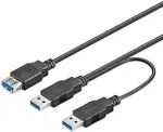 Premiumcord Usb 3.0 Y tipo laidas, 0.3m, juodas