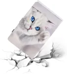 Casafuny dėklas, skirtas Lenovo Tab M11 (tb330) 11 colių 2024, Pu odos plan&scaron;etinio kompiuterio apsauginis dėklas su ra&scaron;iklio laikikliu, stovas, skirtas Lenovo Tab M11 2024, baltas katinas