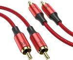 Moswag Stereo Rca Kabelis, 2m, Raudonas, Paauksuotas