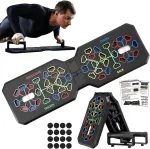 Push Up Pro 12-in-1 sulankstoma atsispaudimų lenta su rankena raumenų treniruotėms, efektyvioms formoms, atsispaudimų lenta namų kalistenikos įrangai viso kūno treniruotėms ir efektyviems atsispaudimams