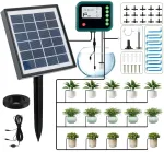 Saulės energija varoma automatinė laistymo sistema, automatinė laistymo sistema sodui su 12 laikmačio režimų + 15 m žarna sodui, balkonų augalams, lauko vazoniniams augalams (saulės energija)