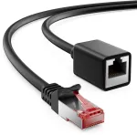 Deleycon 1 m Cat6 Patch kabelio ilgiklis Ethernet Lan tinklo kabeliui interneto kabelis - Rj45 ki&scaron;tukas į Rj45 lizdą S/ftp Pimf 250 Mhz varinis - juodas