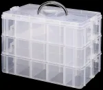 Chuifai 3 auk&scaron;tų rū&scaron;iavimo dėžė smulkioms detalėms, plastikinė dėžė su 30 skyrelių ir ne&scaron;imo rankena, asortimento dėžės, rū&scaron;iavimo dėžė siuvimo reikmenims, rankdarbiams, papuo&scaron;alams