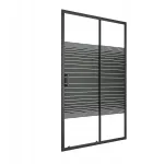 Du&scaron;o durys ni&scaron;ai stumdomos 95 cm juodos spalvos walk-in kabina 5 mm stiklas