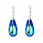Diamond Sky Jewelry Sidabriniai auskarai moterims DiamondSky &bdquo;Rainbow Waterfall (Bermuda Mėlyna)&ldquo; su Swarovski kristalais
