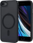 Xtcase dėklas, skirtas iphone 8 / iphone se 2020/2022, suderinamas su magsafe, matinis permatomas telefono dėklas, atsparus įbrėžimams pc + tpu buferis - juodas