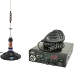 CB PNI ESCORT HP 8024 ASQ radijo stoties komplektas, 12-24 V, 40 kanalų, 4W + CB PNI ML70 antena su magnetu