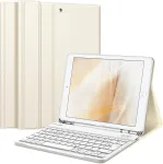 Fintie klaviatūros dėklas, skirtas ipad 10.2 colių (9/8/7 kartos &ndash; 2021/2020/2019), apsauginis dėklas su tpu galiniu dangteliu, pie&scaron;tuko laikikliu ir magnetine nuimama klaviatūra su qwertz i&scaron;dėstymu, starlight