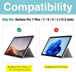 Atsparus smūgiams dėklas procase su stovu ir reguliuojamu dirželiu per petį, skirtas surface pro 7 plus, pro 7 / pro 6 / pro 5 (2017) / pro 4 / pro lte, tvirtas hibridinis apsauginis dėklas su dirželiu - juodas