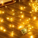 Ollny 5 m led girlianda su baterijomis, 50 led girlianda patalpų varinė viela ip44 vandeniui atspari led girlianda su baterijomis &bdquo;pasidaryk pats&ldquo; miegamojo vakarėlio sodo vestuvių dekoravimui