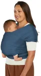 Ergobaby kūdikio ne&scaron;yklė naujagimiams nuo gimimo iki 11,3kg, Aura Mesh ne&scaron;yklė, pagaminta i&scaron; perdirbto poliesterio ir elastano, elastinga ir kvėpuojanti, unisex ne&scaron;yklės apvyniojimas, Twilight Navy