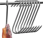 Weerstone mėsininko kabliukai, 12 vienetų, S formos kabliukai, nerūdijančio plieno rūkymo kabliukai, pakabinami kabliukai, 15 cm, mėsininko kabliukai, virtuvės kabliukai, mėsos kabliukai, žuvies kabliukai, S formos kabliukai Bbq kepimui, mėsos apdirbimui