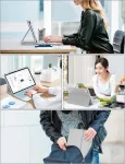 Jademall Klaviatūra Ipad Air 11 - Belaidė klaviatūra su ap&scaron;vietimu ir jutikliniu kilimėliu, skirta Ipad Air 11 m2 2024/air 11 m3 2025, apsauginis dėklas su pie&scaron;tuko laikikliu