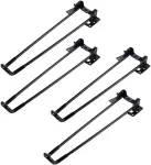 Lova Villcase Sulankstomų stalo kojų rinkinys, 4 vnt., metalinės plaukų segtuko kojos, tvirtos geležinės stalo kojelės, juodos, 43 cm auk&scaron;čio, plaukų segtuko stalo kojos, idealiai tinka kavos staliukui, ra&scaron;omajam stalui, lovos staliukui, &bdquo;pasidaryk p ...