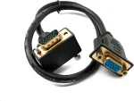 System-s D Sub15 kabelis 50cm Hd Vga 15 kontaktų jungtis (tėtis) į lizdą (mama) Db15 kampinis adapteris