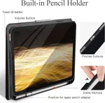 Auaua dėklas, skirtas Ipad (a16) 11-osios/10-osios kartos (2025/2022) su pie&scaron;tuko laikikliu, automatinio miego/pabudimo funkcija, Pu oda (pilkas)