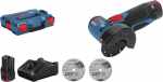 Bosch Akumuliatorinis kampinis &scaron;lifuoklis GWS 12V-76 V-EC, 2x3.0Ah