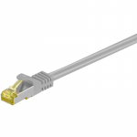 Goobay 2m RJ45 pataisinis kabelis CAT 6A S/FTP (PiMF), 500 MHz, su CAT 7 neapdorotu kabeliu, pilkas LSZH, be halogenų, varinis