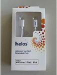 helos USB-C zu Lightning-Kabelis, MFI-zertifiziert, 1,0m, baltas